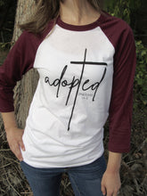 Load image into Gallery viewer, Adopted Baseball Tee (Ephesians 1:4-5)